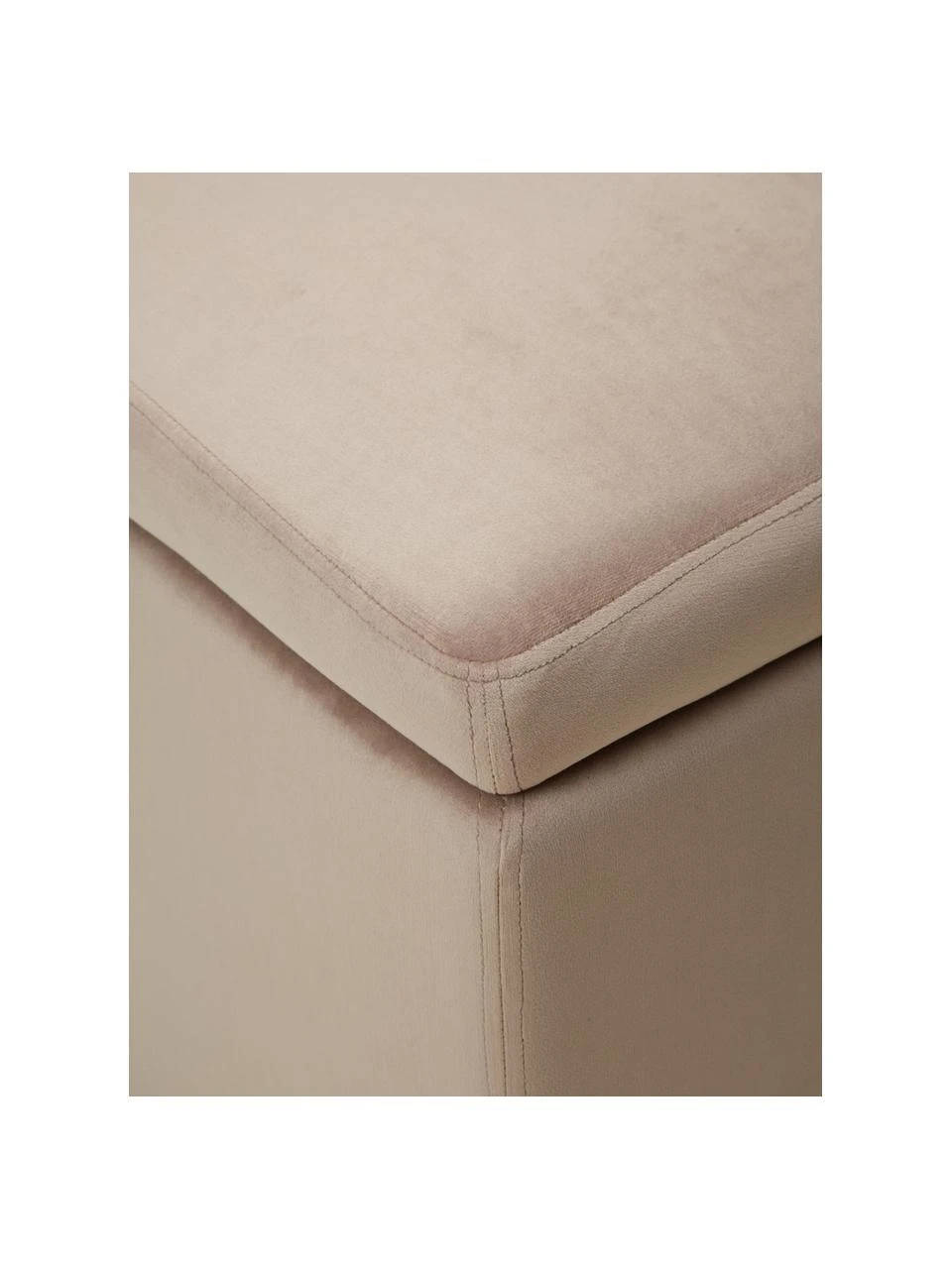 Westwing Collection Pouf avec rangement velours taupe Winou, larg. 50 x haut. 48 cm 5 Westwing Collection Pouf avec rangement velours taupe Winou, larg. 50 x haut. 48 cm – Image 5