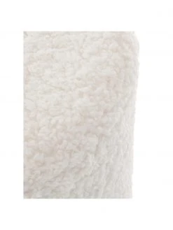 Westwing Collection Pouf blanc peluche blanc crème Daisy, Ø 38 x haut. 45 cm -Entrée & couloir Soldes Pouf blanc peluche blanc creme Daisy 5