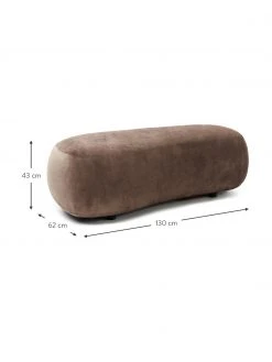 Westwing Collection Pouf canapé haricot brun Alba, larg. 130 x prof. 62 cm -Entrée & couloir Soldes Pouf canape haricot brun Alba 2