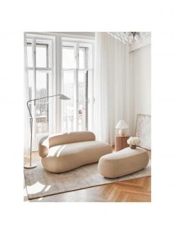 Westwing Collection Pouf canapé haricot couleur sable Alba, larg. 130 x prof. 62 cm -Entrée & couloir Soldes Pouf canape haricot couleur sable Alba 2