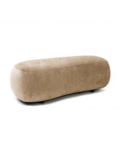 Westwing Collection Pouf canapé haricot couleur sable Alba, larg. 130 x prof. 62 cm
