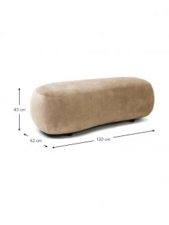 Westwing Collection Pouf canapé haricot couleur sable Alba, larg. 130 x prof. 62 cm -Entrée & couloir Soldes Pouf canape haricot couleur sable Alba 3