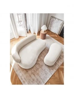 Westwing Collection Pouf canap&eacute; haricot cr&egrave;me Alba, larg. 130 x prof. 62 cm -Entrée & couloir Soldes Pouf canape haricot creme Alba 2