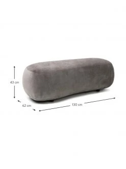 Westwing Collection Pouf canapé haricot gris Alba, larg. 130 x prof. 62 cm -Entrée & couloir Soldes Pouf canape haricot gris Alba 2
