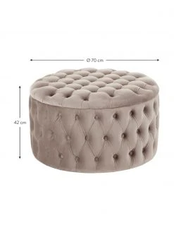 Westwing Collection Pouf coffre XL en velours beige Chiara, Ø 70 x haut. 42 cm 9 Westwing Collection Pouf coffre XL en velours beige Chiara, Ø 70 x haut. 42 cm -Entrée & couloir Soldes Pouf coffre XL en velours beige Chiara 3