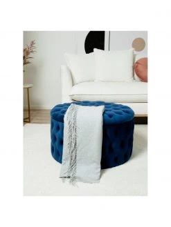Westwing Collection Pouf coffre XL velours bleu foncé Chiara, Ø 70 x haut. 42 cm 8 Westwing Collection Pouf coffre XL velours bleu foncé Chiara, Ø 70 x haut. 42 cm -Entrée & couloir Soldes Pouf coffre XL velours bleu fonce Chiara 2