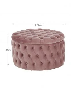 Westwing Collection Pouf coffre XL velours rose Chiara, Ø 70 x haut. 42 cm 9 Westwing Collection Pouf coffre XL velours rose Chiara, Ø 70 x haut. 42 cm -Entrée & couloir Soldes Pouf coffre XL velours rose Chiara 3