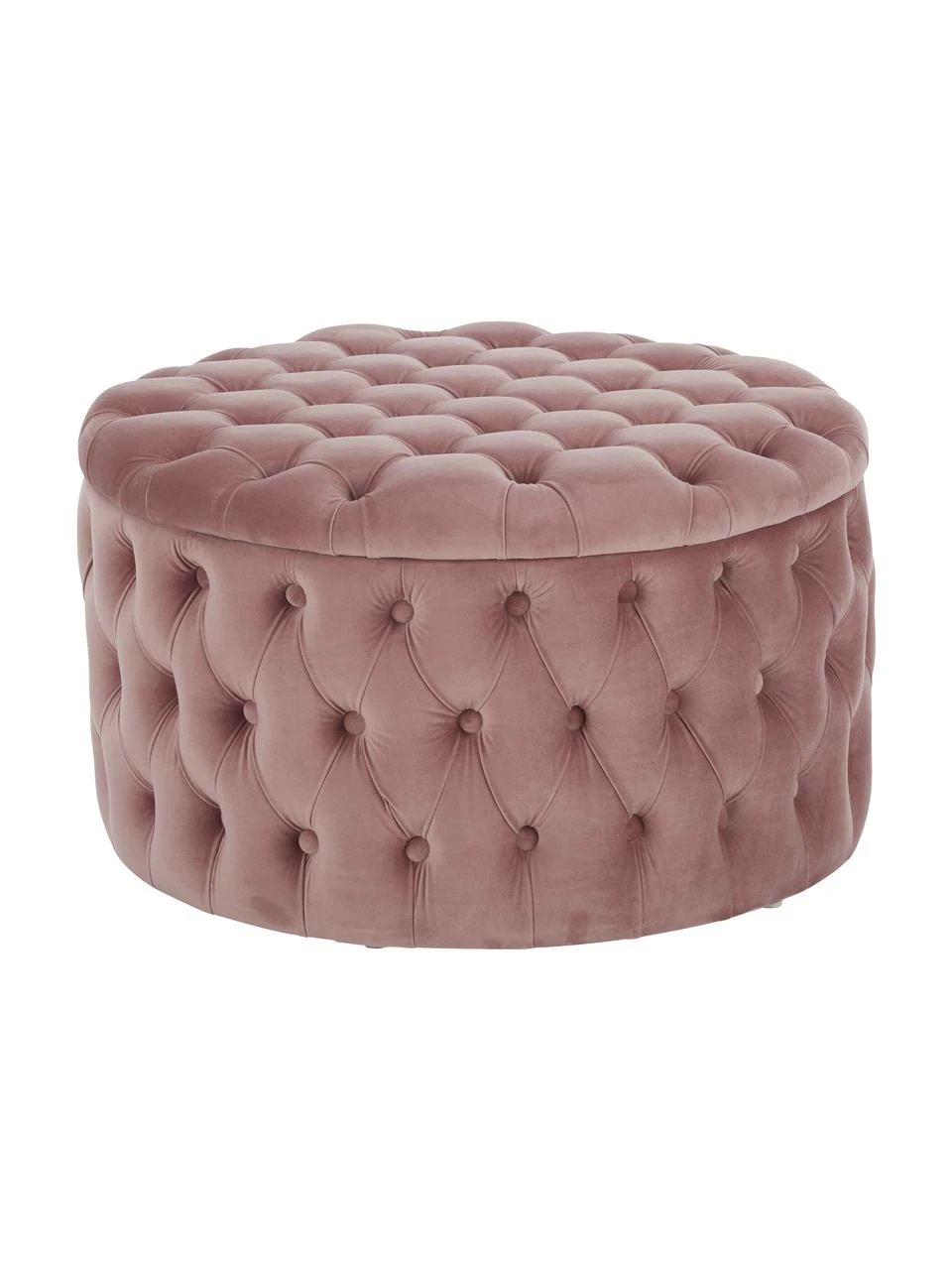 Westwing Collection Pouf coffre XL velours rose Chiara, Ø 70 x haut. 42 cm 1 Westwing Collection Pouf coffre XL velours rose Chiara, Ø 70 x haut. 42 cm