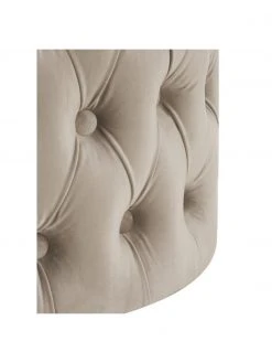 Westwing Collection Pouf coffre en velours beige Chiara, Ø 50 x haut. 42 cm -Entrée & couloir Soldes Pouf coffre en velours beige Chiara 5