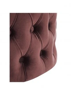 Westwing Collection Pouf coffre en velours brun rouillé Chiara, Ø 50 x haut. 42 cm -Entrée & couloir Soldes Pouf coffre en velours brun rouille Chiara 5