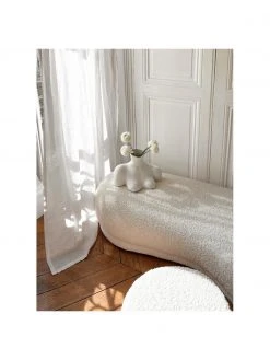Pouf en peluche blanc crème Coconino, larg. 160 x haut. 36 cm -Entrée & couloir Soldes Pouf en peluche blanc creme Coconino 2