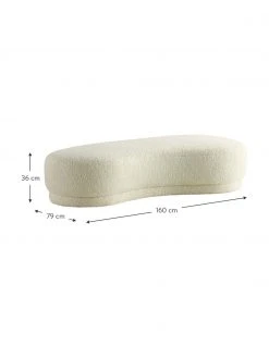Pouf en peluche blanc crème Coconino, larg. 160 x haut. 36 cm -Entrée & couloir Soldes Pouf en peluche blanc creme Coconino 3