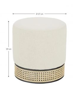 Westwing Collection Pouf rond avec cannage Mara, Ø 37 x haut. 39 cm -Entrée & couloir Soldes Pouf rond avec cannage Mara 3