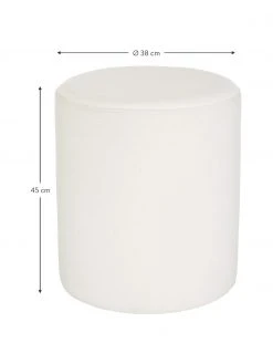 Westwing Collection Pouf rond blanc crème Daisy, Ø 38 x haut. 45 cm -Entrée & couloir Soldes Pouf rond blanc creme Daisy 2