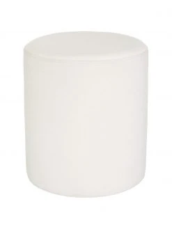 Westwing Collection Pouf rond blanc crème Daisy, Ø 38 x haut. 45 cm
