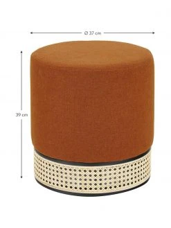 Westwing Collection Pouf rond en cannage Mara, Ø 37 x haut. 39 cm -Entrée & couloir Soldes Pouf rond en cannage Mara 2