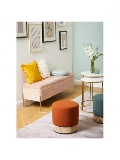 Westwing Collection Pouf rond en cannage Mara, Ø 37 x haut. 39 cm -Entrée & couloir Soldes Pouf rond en cannage Mara 5