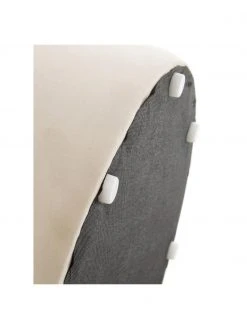 Westwing Collection Pouf rond en velours beige Daisy, Ø 54 x haut. 38 cm -Entrée & couloir Soldes Pouf rond en velours beige Daisy 5