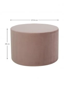 Westwing Collection Pouf rond en velours rose Daisy, Ø 54 x haut. 38 cm -Entrée & couloir Soldes Pouf rond en velours rose Daisy 3