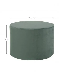 Westwing Collection Pouf rond en velours vert clair Daisy, Ø 54 x haut. 38 cm -Entrée & couloir Soldes Pouf rond en velours vert clair Daisy 2
