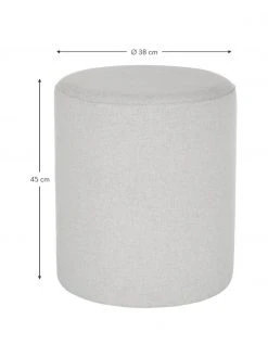 Westwing Collection Pouf rond gris clair Daisy, Ø 38 x haut. 45 cm -Entrée & couloir Soldes Pouf rond gris clair Daisy 2