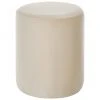 Westwing Collection Pouf rond velours Daisy, Ø 38 x haut. 45 cm