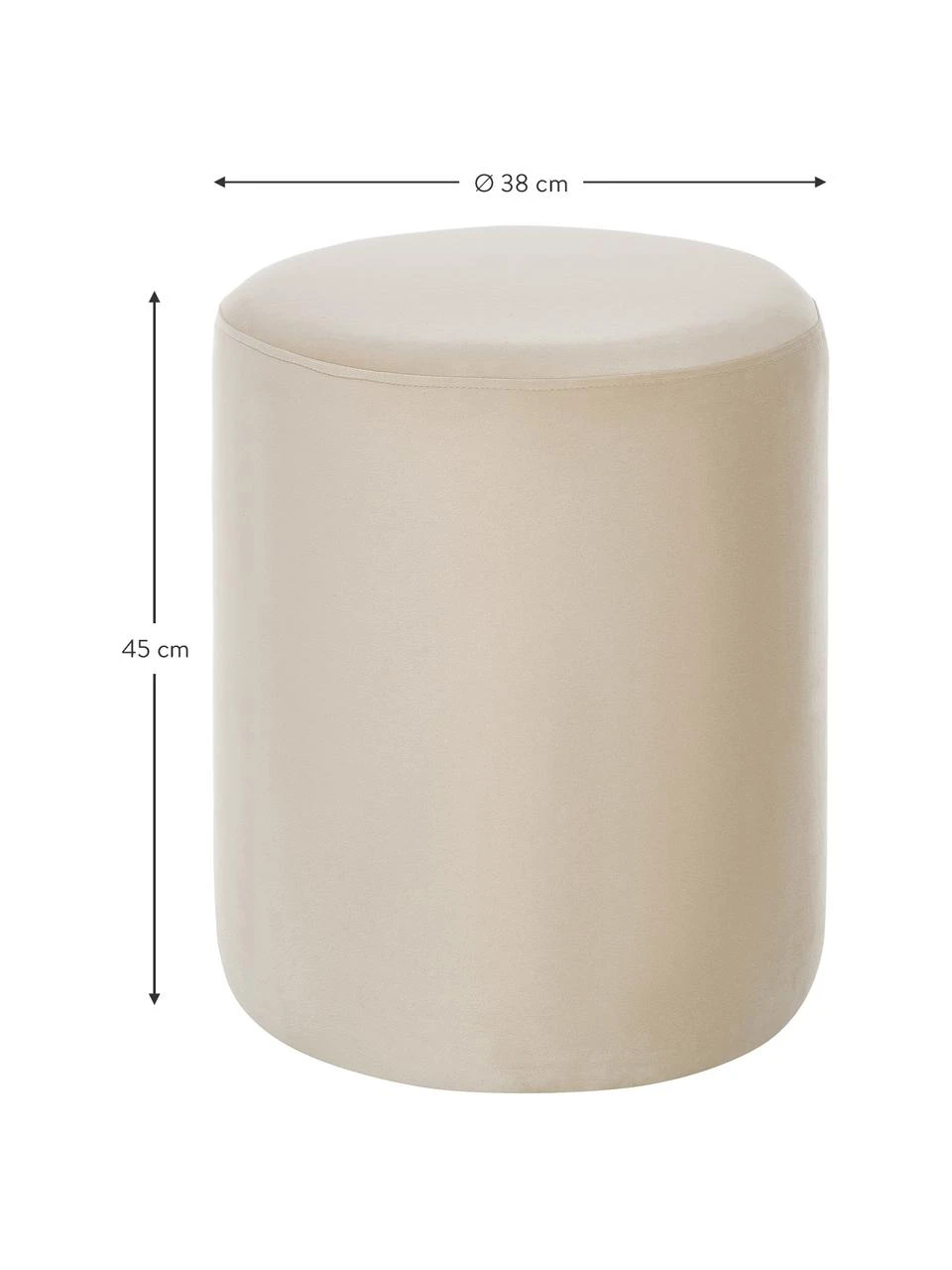 Westwing Collection Pouf rond velours Daisy, Ø 38 x haut. 45 cm 3 Westwing Collection Pouf rond velours Daisy, Ø 38 x haut. 45 cm – Image 3