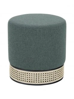 Westwing Collection Pouf rond vert Mara, Ø 37 x haut. 39 cm