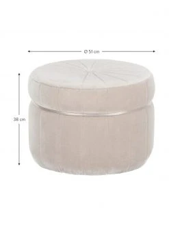 Westwing Collection Pouf velours Birdie, Ø 51 x haut. 38 cm -Entrée & couloir Soldes Pouf velours Birdie 3