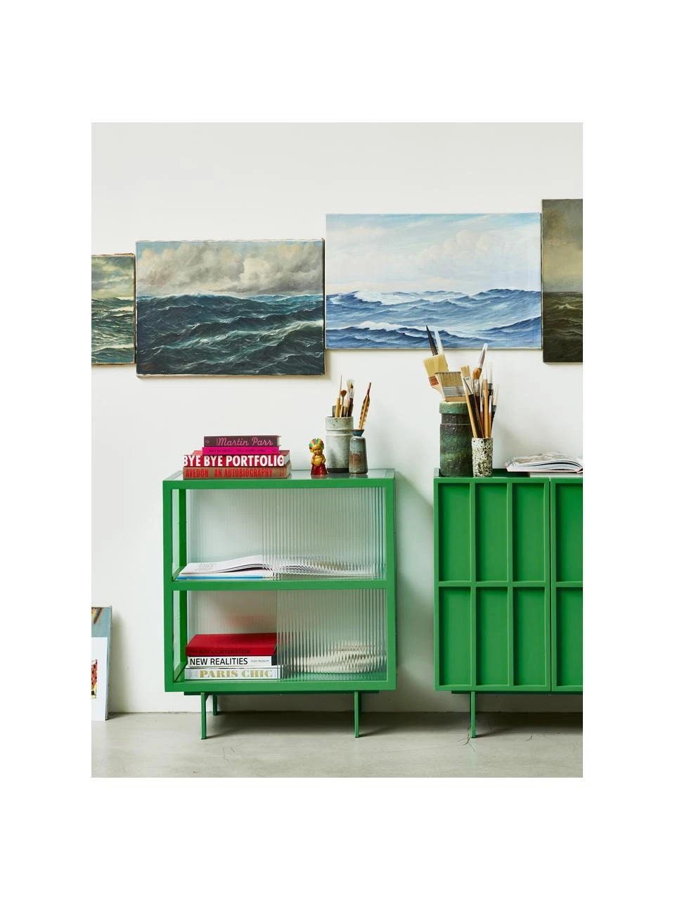 HKliving Rangement avec portes coulissantes Oli, larg. 80 x haut. 89 cm 2 HKliving Rangement avec portes coulissantes Oli, larg. 80 x haut. 89 cm – Image 2