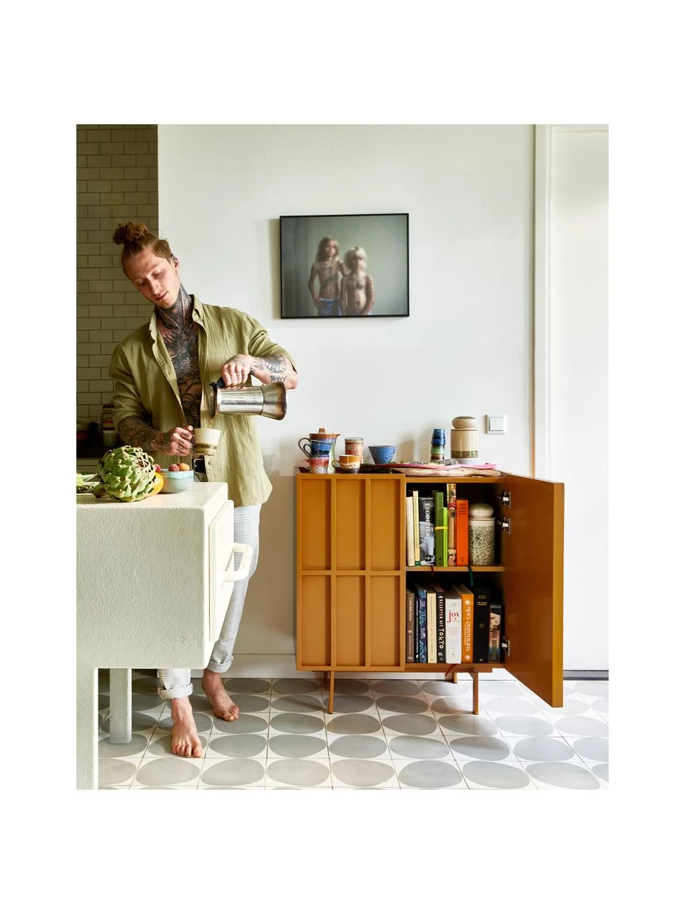 HKliving Rangement orange Pebble, larg. 80 x haut. 89 cm 2 HKliving Rangement orange Pebble, larg. 80 x haut. 89 cm – Image 2