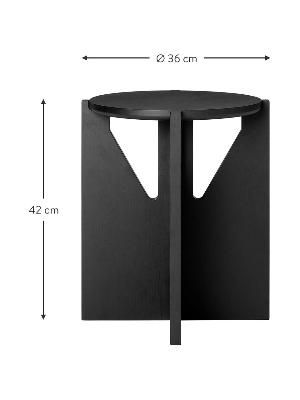 Table d'appoint noire bois de chêne Future, Ø 36 x haut. 42 cm 3 Table d'appoint noire bois de chêne Future, Ø 36 x haut. 42 cm – Image 3