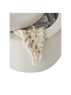 Westwing Collection Tabouret avec coffre beige Alida, Ø 50 x haut. 42 cm -Entrée & couloir Soldes Tabouret avec coffre beige Alida 5