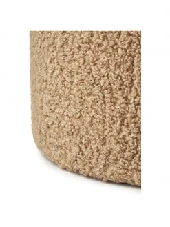 Westwing Collection Tabouret avec coffre tissu bouclé brun Alida, Ø 50 x haut. 42 cm -Entrée & couloir Soldes Tabouret avec coffre tissu boucle brun Alida 5