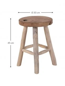 Tabouret bois de teck Badia, Ø 30 x haut. 45 cm 7 Tabouret bois de teck Badia, Ø 30 x haut. 45 cm -Entrée & couloir Soldes Tabouret bois de teck Badia 2