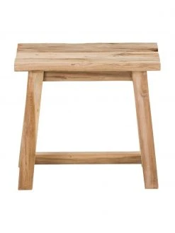 Tabouret bois de teck Lawas, larg. 50 x haut. 46 cm
