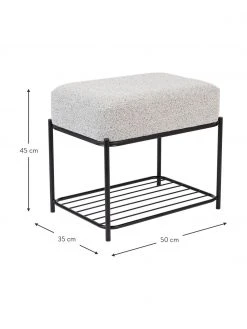 Tabouret bouclé avec rangement Milou, larg. 50 x haut. 45 cm 8 Tabouret bouclé avec rangement Milou, larg. 50 x haut. 45 cm -Entrée & couloir Soldes Tabouret boucle avec rangement Milou 2