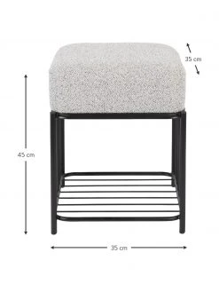 Tabouret bouclé avec rangement Milou, larg. 35 x haut. 45 cm -Entrée & couloir Soldes Tabouret boucle avec rangement Milou 8
