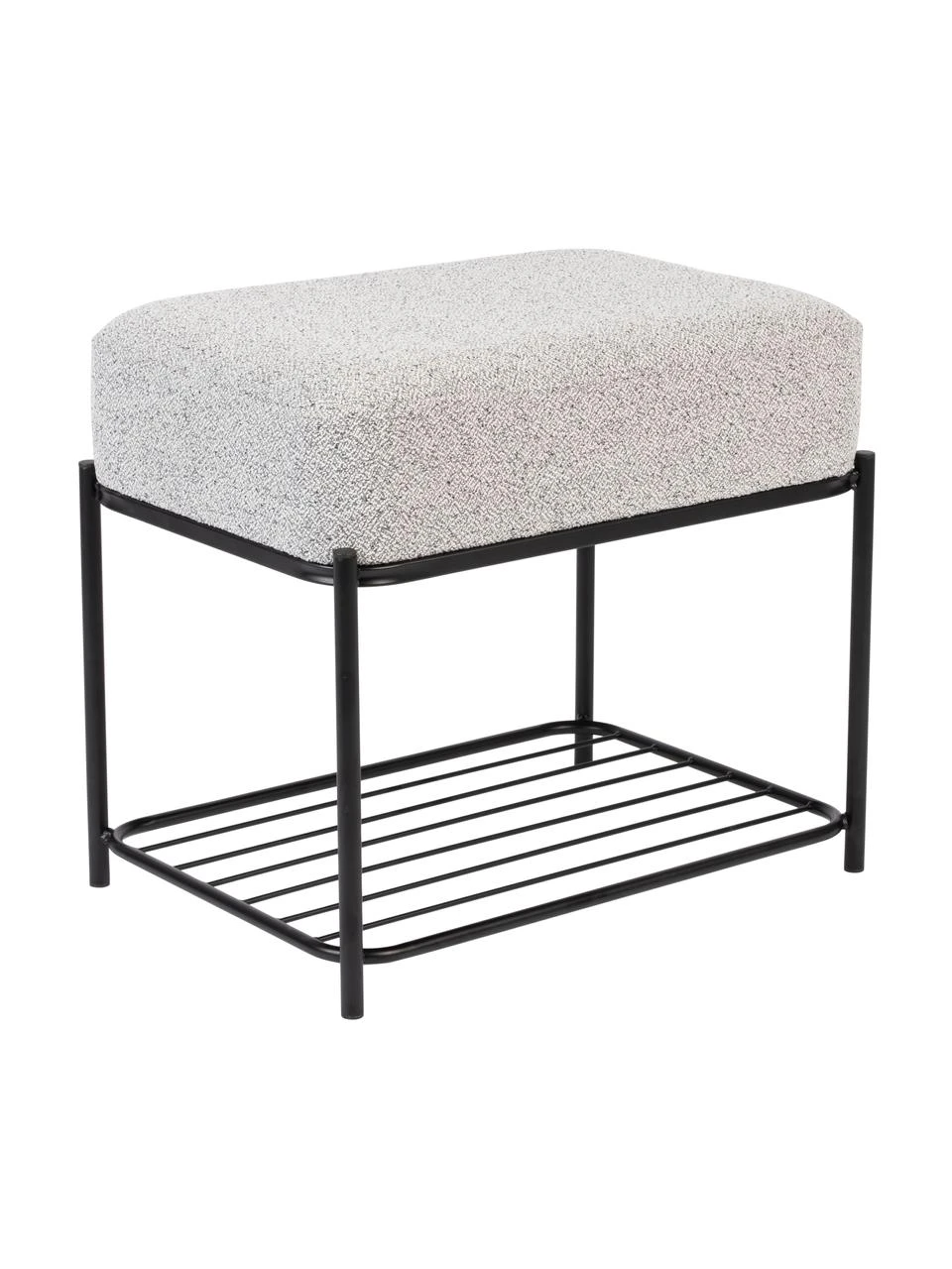 Tabouret bouclé avec rangement Milou, larg. 50 x haut. 45 cm 1 Tabouret bouclé avec rangement Milou, larg. 50 x haut. 45 cm