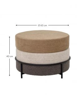 Bloomingville Tabouret brun Como, Ø 60 x haut. 40 cm -Entrée & couloir Soldes Tabouret brun Como 2