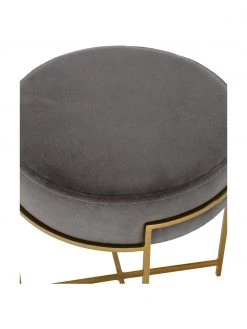 Westwing Collection Tabouret en velours avec structure en métal Madeleine, Ø 40 x haut. 45 cm -Entrée & couloir Soldes Tabouret en velours avec structure en metal Madeleine 10