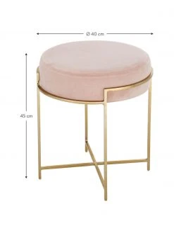 Westwing Collection Tabouret en velours avec structure en métal Madeleine, Ø 40 x haut. 50 cm 10 Westwing Collection Tabouret en velours avec structure en métal Madeleine, Ø 40 x haut. 50 cm -Entrée & couloir Soldes Tabouret en velours avec structure en metal Madeleine 4