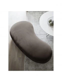 Tabouret en velours gris Coconino, larg. 160 x haut. 36 cm -Entrée & couloir Soldes Tabouret en velours gris Coconino 2