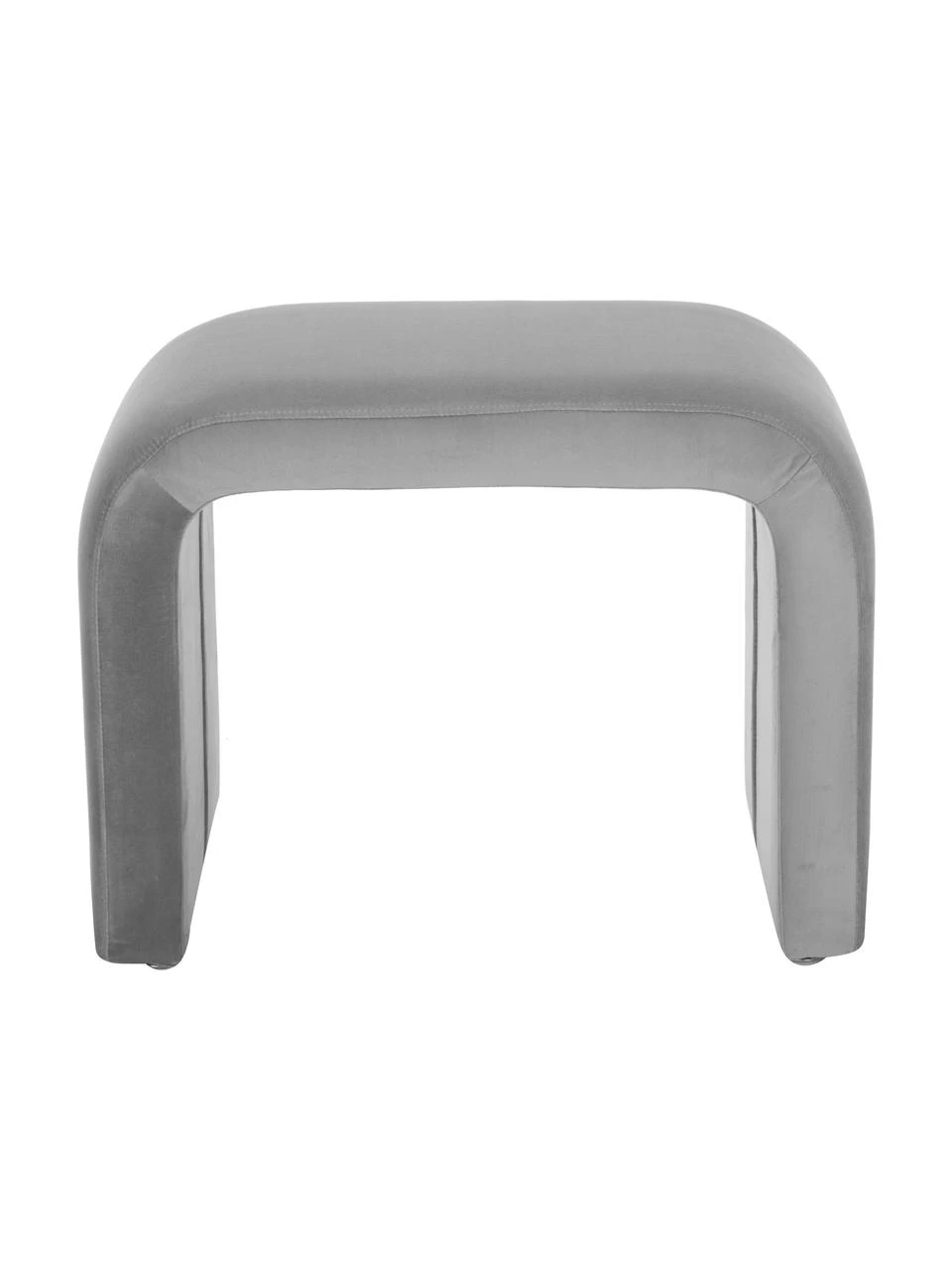 Westwing Collection Tabouret moderne velours gris Penelope, larg. 60 x haut. 45 cm 4 Westwing Collection Tabouret moderne velours gris Penelope, larg. 60 x haut. 45 cm – Image 4