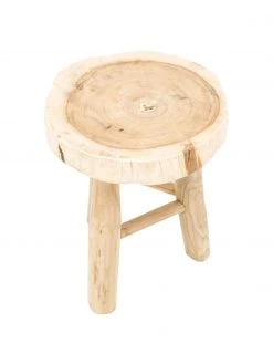 Tabouret rond bois de mungur Beachside, Ø 40 cm x haut. 50 cm -Entrée & couloir Soldes Tabouret rond bois de mungur Beachside 4