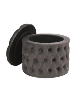 Westwing Collection Tabouret rond velours gris foncé avec rangement Chiara, Ø 50 x haut. 42 cmSeulement 1 produit disponible 9 Westwing Collection Tabouret rond velours gris foncé avec rangement Chiara, Ø 50 x haut. 42 cmSeulement 1 produit disponible -Entrée & couloir Soldes Tabouret rond velours gris fonce avec rangement Chiara 3