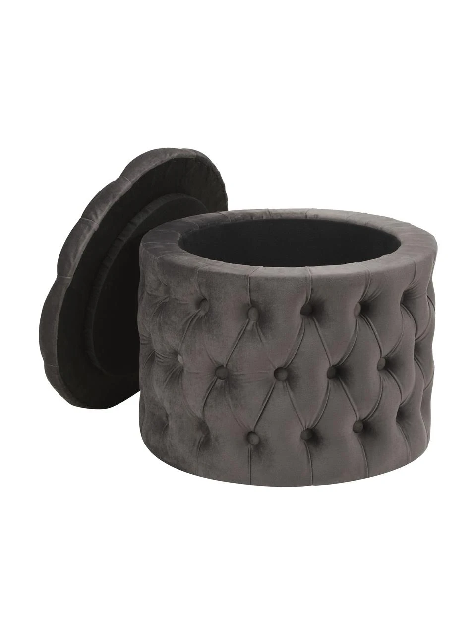 Westwing Collection Tabouret rond velours gris foncé avec rangement Chiara, Ø 50 x haut. 42 cmSeulement 1 produit disponible 4 Westwing Collection Tabouret rond velours gris foncé avec rangement Chiara, Ø 50 x haut. 42 cmSeulement 1 produit disponible – Image 4