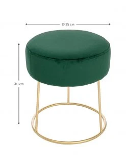 Bizzotto Tabouret rond velours vert Clarissa, Ø 35 x haut. 40 cm 7 Bizzotto Tabouret rond velours vert Clarissa, Ø 35 x haut. 40 cm -Entrée & couloir Soldes Tabouret rond velours vert Clarissa 2