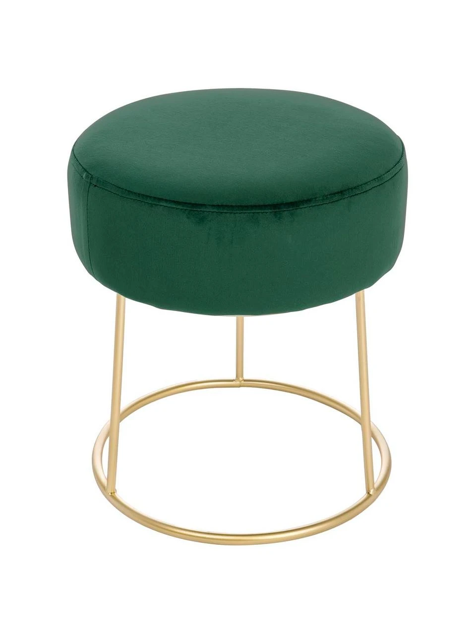 Bizzotto Tabouret rond velours vert Clarissa, Ø 35 x haut. 40 cm 1 Bizzotto Tabouret rond velours vert Clarissa, Ø 35 x haut. 40 cm
