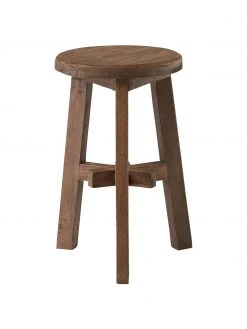 Westwing Collection Tabouret teck Dingklik, Ø 35 x haut. 50 cm